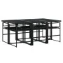 Juego de comedor de jardín 7 pzas con cojines textileno negro de , Conjuntos de jardín - Ref: Foro24-3295074, Precio: 386,09 ...