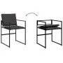Juego de comedor de jardín 7 pzas con cojines textileno negro de , Conjuntos de jardín - Ref: Foro24-3295074, Precio: 386,09 ...