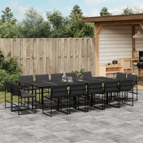 Garden dining set, 15 pieces, with black textilene cushions. by , Garden sets - Ref: Foro24-3295081, Price: 860,12 €, Discoun...
