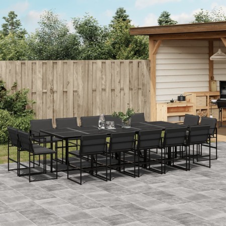 Garten-Essgruppe, 15-teilig, mit schwarzen Textilen-Kissen. von , Gartensets - Ref: Foro24-3295081, Preis: 860,12 €, Rabatt: %