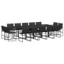 Garden dining set, 15 pieces, with black textilene cushions. by , Garden sets - Ref: Foro24-3295081, Price: 824,46 €, Discoun...