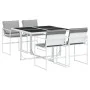 5-piece garden dining set with white textilene cushions by , Garden sets - Ref: Foro24-3295088, Price: 258,95 €, Discount: %