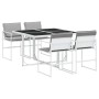 Gartensitzgruppe 5-teilig mit weißen Textilene-Kissen. von , Gartensets - Ref: Foro24-3295088, Preis: 261,81 €, Rabatt: %