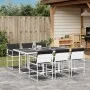 7-piece garden dining set with white textilene cushions by , Garden sets - Ref: Foro24-3295104, Price: 383,07 €, Discount: %