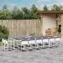 Garden dining set, 17 pieces, with white textilene cushions. by , Garden sets - Ref: Foro24-3295097, Price: 945,89 €, Discoun...