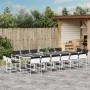 Garden dining set, 17 pieces, with white textilene cushions. by , Garden sets - Ref: Foro24-3295112, Price: 936,84 €, Discoun...