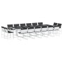 Juego de comedor de jardín 17 pzas con cojines textilene blanco de , Conjuntos de jardín - Ref: Foro24-3295112, Precio: 955,8...