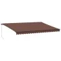 Toldo retráctil manual con luces LED marrón 500x300 cm de , Toldos - Ref: Foro24-3310217, Precio: 651,98 €, Descuento: %