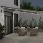 Retractable automatic awning with LED light anthracite white 450x300 cm by , Awnings - Ref: Foro24-3310236, Price: 658,36 €, ...