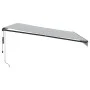 Retractable automatic awning with LED light anthracite white 450x300 cm by , Awnings - Ref: Foro24-3310236, Price: 658,36 €, ...
