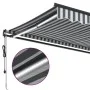 Retractable automatic awning with LED light anthracite white 450x300 cm by , Awnings - Ref: Foro24-3310236, Price: 658,36 €, ...