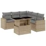 Gartensofa-Set mit 6-teiligen Kissen aus synthetischem Rattan in Beige. von , Gartensets - Ref: Foro24-3267269, Preis: 428,11...