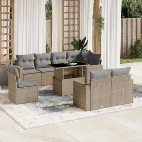 9-piece garden sofa set with beige synthetic rattan cushions by , Garden sets - Ref: Foro24-3267409, Price: 633,97 €, Discoun...