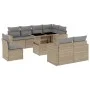 Gartensofagarnitur 9-teilig mit Kissen aus synthetischem Rattan in Beige. von , Gartensets - Ref: Foro24-3267409, Preis: 643,...