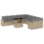 Gartensofa-Set 11-teilig mit beigen Polstern aus synthetischem Rattan von , Gartensets - Ref: Foro24-3267539, Preis: 732,64 €...