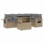 Gartensofa-Set mit 6-teiligen Kissen aus synthetischem Rattan in Beige. von , Gartensets - Ref: Foro24-3267889, Preis: 431,78...