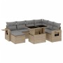 Garden sofa set with 8 pieces of synthetic beige rattan and cushions. by , Garden sets - Ref: Foro24-3268069, Price: 536,59 €...