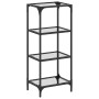 Estantería superficie de vidrio transparente acero 40x30x95 cm de , Perchas y estanterías - Ref: Foro24-846038, Precio: 52,67 €