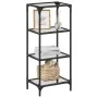 Regal aus transparentem Glas und Stahl mit den Maßen 40x30x95 cm. von , Kleiderbügel und Regale - Ref: Foro24-846038, Preis: ...