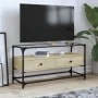 TV stand made of glass and Sonoma oak wood, 98x35x51 cm by , TV Furniture - Ref: Foro24-846065, Price: 74,15 €, Discount: %