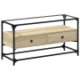 Mueble TV cristal y madera ingeniería roble Sonoma 98x35x51 cm de , Muebles TV - Ref: Foro24-846065, Precio: 75,03 €