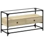 TV stand made of glass and Sonoma oak wood, 98x35x51 cm by , TV Furniture - Ref: Foro24-846065, Price: 74,15 €, Discount: %
