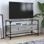 Mueble TV cristal y madera ingeniería gris Sonoma 98x35x51 cm de , Muebles TV - Ref: Foro24-846067, Precio: 76,33 €, Descuent...