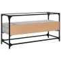 Mueble TV cristal y madera ingeniería gris Sonoma 98x35x51 cm de , Muebles TV - Ref: Foro24-846067, Precio: 76,33 €, Descuent...