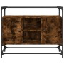 Aparador cristal y madera ingeniería roble ahumado 98x35x81 cm de , Aparadores - Ref: Foro24-846071, Precio: 90,98 €, Descuen...