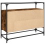 Aparador cristal y madera ingeniería roble ahumado 98x35x81 cm de , Aparadores - Ref: Foro24-846071, Precio: 90,98 €, Descuen...