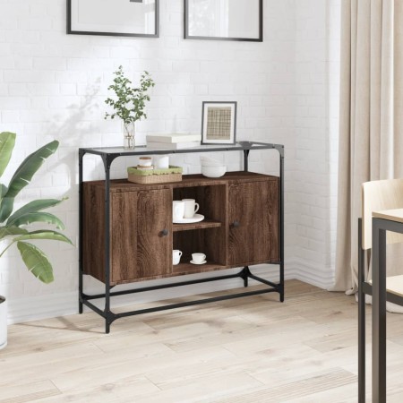 Glas- und Holzvitrine, Ingenieurwesen, braune Eiche, 98x35x81 cm. von , Sideboards - Ref: Foro24-846073, Preis: 101,17 €, Rab...