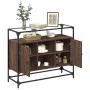 Aparador cristal y madera ingeniería marrón roble 98x35x81 cm de , Aparadores - Ref: Foro24-846073, Precio: 99,74 €, Descuent...
