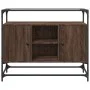 Glass and wood sideboard in brown oak engineering, 98x35x81 cm. by , Sideboards - Ref: Foro24-846073, Price: 99,75 €, Discoun...