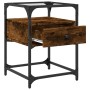 Engineered wood smoked oak bedside table 40x40x55 cm by , Nightstands - Ref: Foro24-846078, Price: 54,87 €, Discount: %