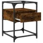 Mesita de noche madera de ingeniería roble ahumado 40x40x55 cm de , Mesitas de noche - Ref: Foro24-846078, Precio: 54,05 €, D...
