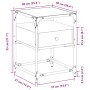 Engineered wood smoked oak bedside table 40x40x55 cm by , Nightstands - Ref: Foro24-846078, Price: 54,87 €, Discount: %
