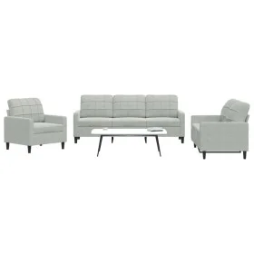 Dreiteiliges Sofaset mit hellgrauen Samtkissen. von , Sofas - Ref: Foro24-3278351, Preis: 576,66 €, Rabatt: %