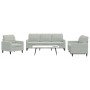 Dreiteiliges Sofaset mit hellgrauen Samtkissen. von , Sofas - Ref: Foro24-3278351, Preis: 566,26 €, Rabatt: %