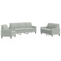 Dreiteiliges Sofaset mit hellgrauen Samtkissen. von , Sofas - Ref: Foro24-3278351, Preis: 566,26 €, Rabatt: %
