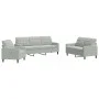 Set of sofas with 3 light gray velvet cushions by , Sofas - Ref: Foro24-3278351, Price: 576,66 €, Discount: %