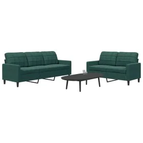 Zweiteiliges Sofaset mit dunkelgrünen Samtkissen. von , Sofas - Ref: Foro24-3278393, Preis: 542,60 €, Rabatt: %