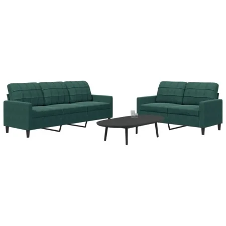 Zweiteiliges Sofaset mit dunkelgrünen Samtkissen. von , Sofas - Ref: Foro24-3278393, Preis: 542,60 €, Rabatt: %