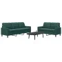 Zweiteiliges Sofaset mit dunkelgrünen Samtkissen. von , Sofas - Ref: Foro24-3278393, Preis: 542,60 €, Rabatt: %
