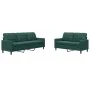 Zweiteiliges Sofaset mit dunkelgrünen Samtkissen. von , Sofas - Ref: Foro24-3278393, Preis: 542,60 €, Rabatt: %