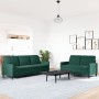 Zweiteiliges Sofaset mit dunkelgrünen Samtkissen. von , Sofas - Ref: Foro24-3278393, Preis: 553,02 €, Rabatt: %