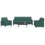 3-piece dark green velvet sofa set with cushions by , Sofas - Ref: Foro24-3278353, Price: 703,86 €, Discount: %
