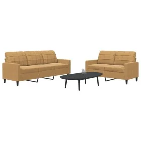 Zweiteiliges Sofaset mit braunen Samtkissen. von , Sofas - Ref: Foro24-3278398, Preis: 541,20 €, Rabatt: %