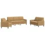 Three-piece brown velvet sofa set with cushions by , Sofas - Ref: Foro24-3278358, Price: 689,55 €, Discount: %