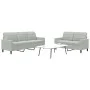 Set of sofas with 2 light gray velvet cushions by , Sofas - Ref: Foro24-3278391, Price: 466,24 €, Discount: %