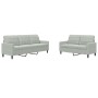 Set of sofas with 2 light gray velvet cushions by , Sofas - Ref: Foro24-3278391, Price: 457,59 €, Discount: %